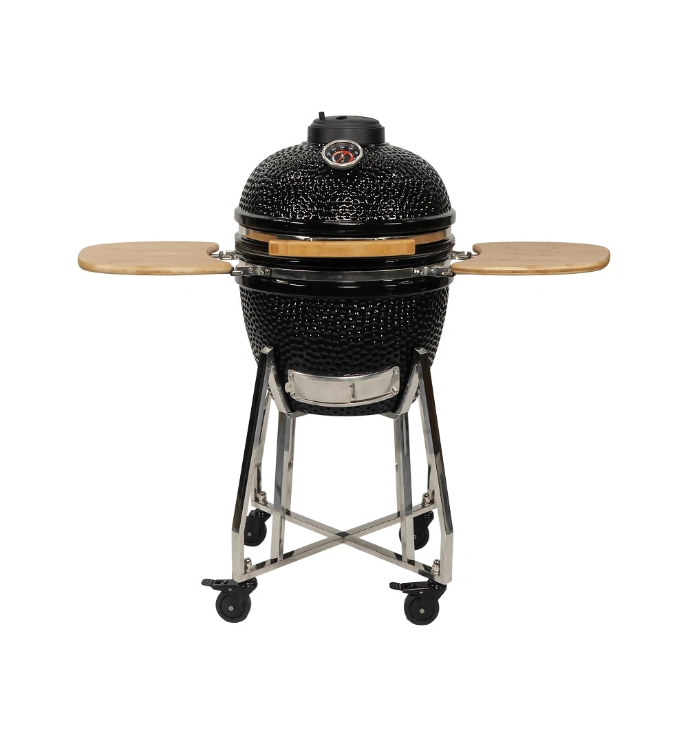 18inch Charcoal BBQ and Grill Ceramic Kamado Grill Outdoor Living Product Stainless Steel